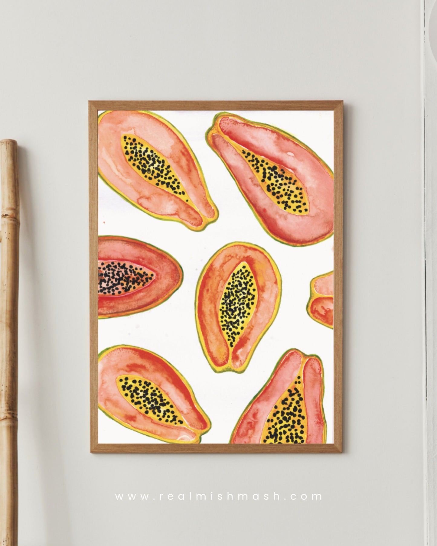 A3 Tropical Papaya Watercolour Fine Art Print