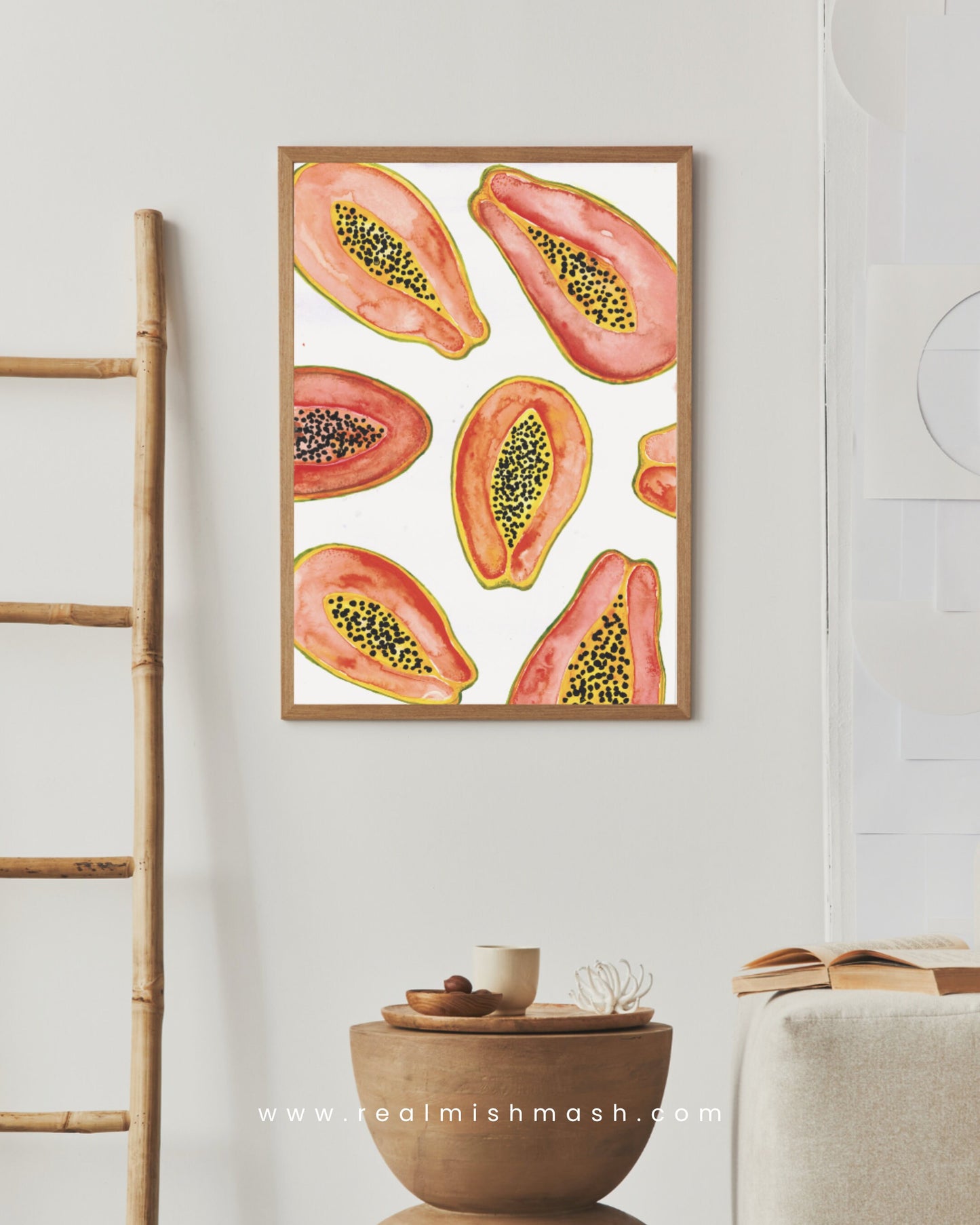 A3 Tropical Papaya Watercolour Fine Art Print