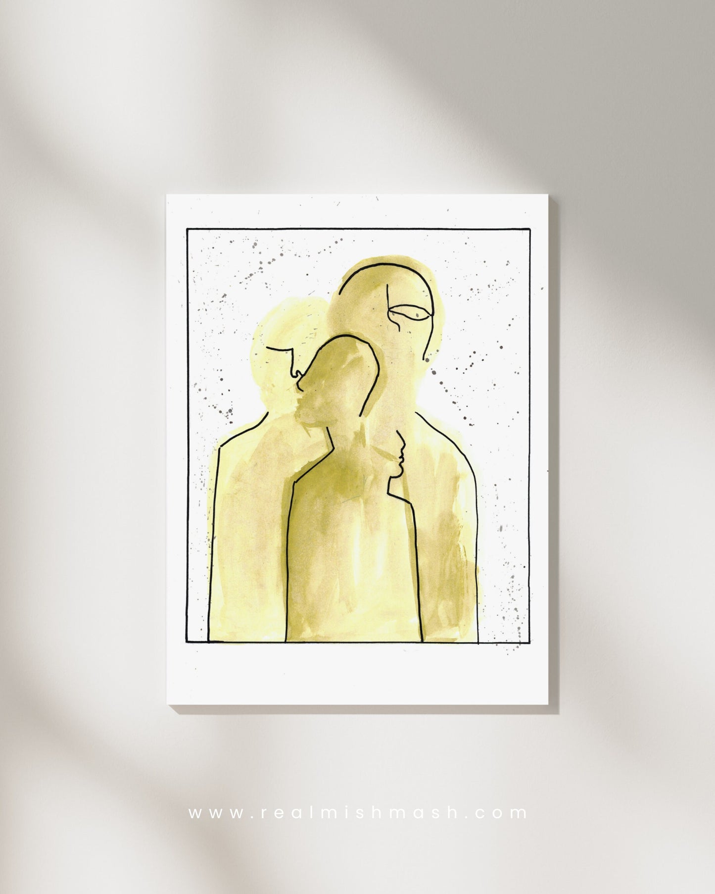 A4 Moody Faces Watercolour Fine Art Print