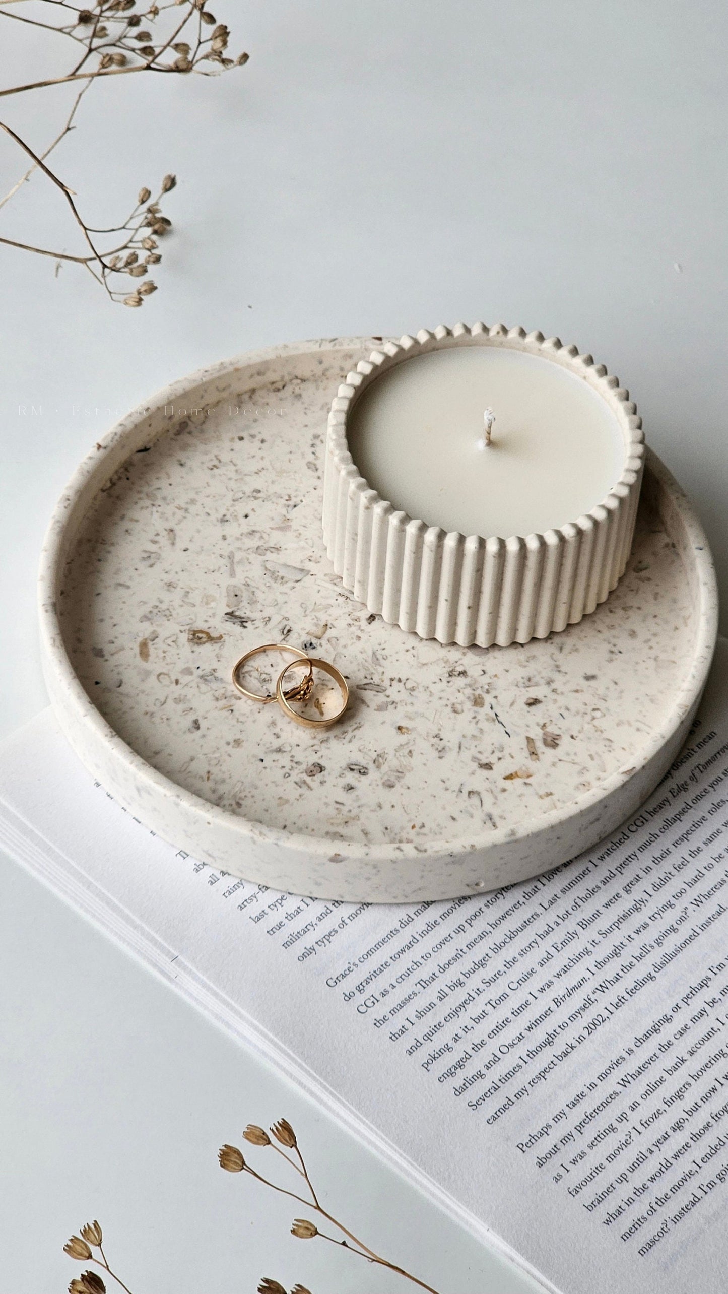 Midi Round Tray Handmade Candle Holder