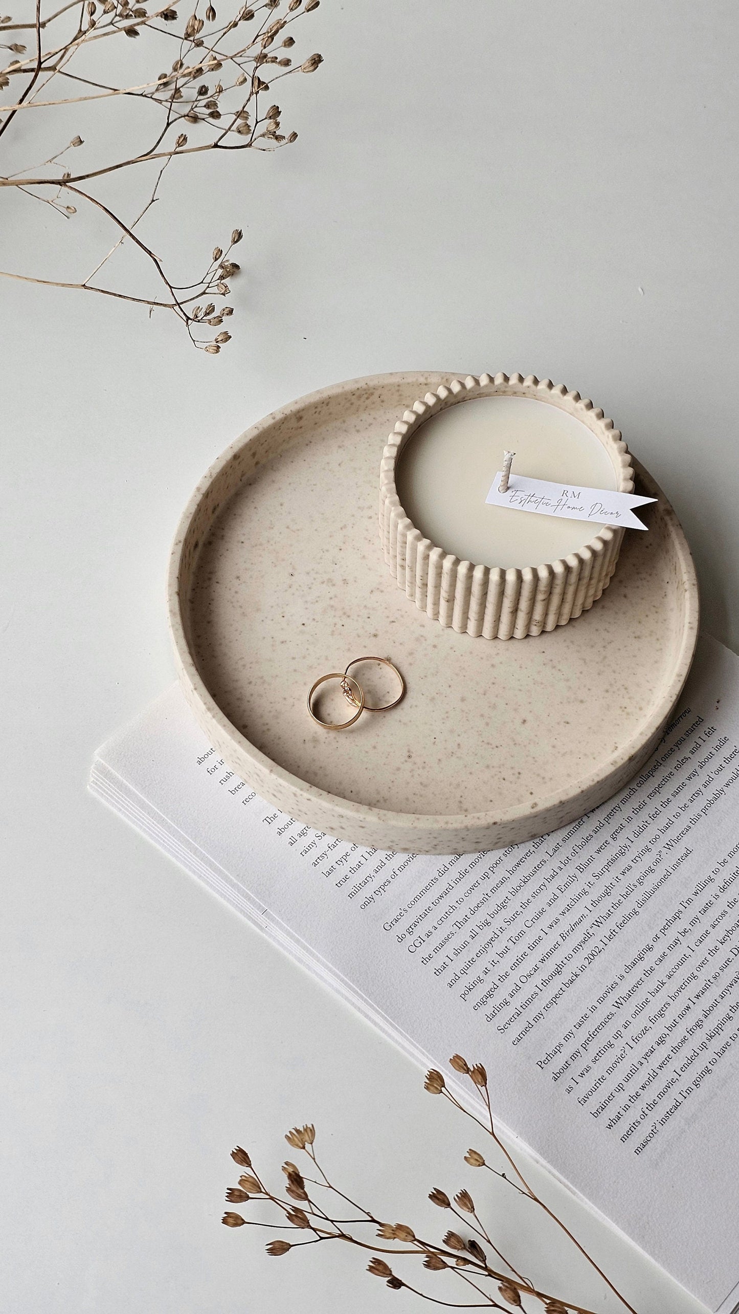 Midi Round Tray Handmade Candle Holder